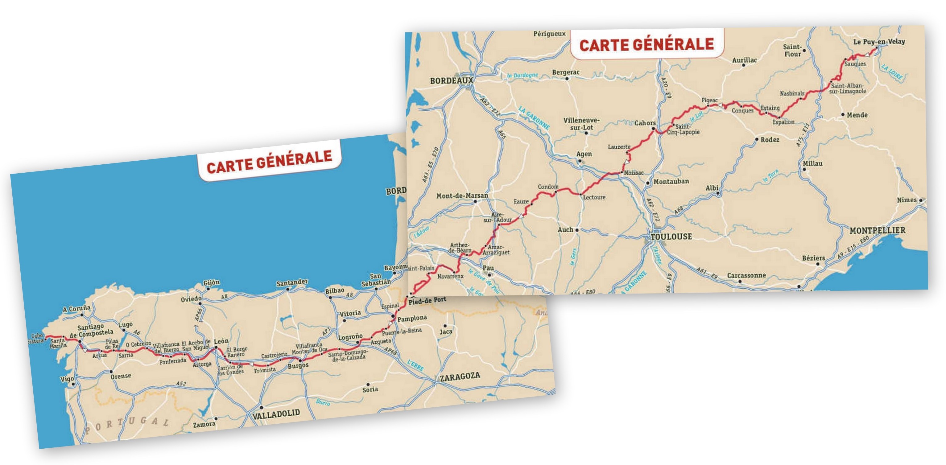 Compostelle : La Voie du Puy Voyages / Le Camino Francés Voyages à vélo (2 tomes)